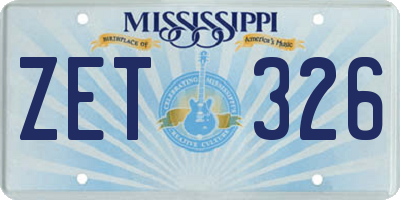 MS license plate ZET326