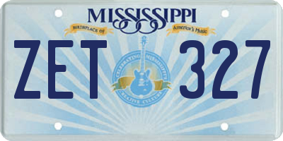 MS license plate ZET327