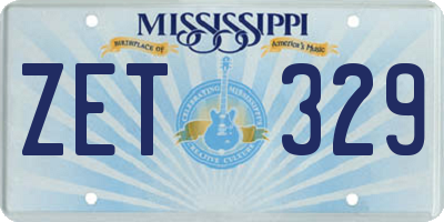 MS license plate ZET329
