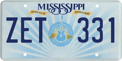 MS license plate ZET331
