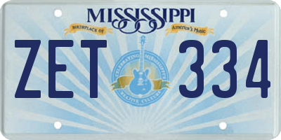 MS license plate ZET334