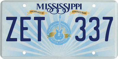 MS license plate ZET337