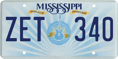 MS license plate ZET340