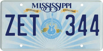 MS license plate ZET344