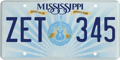 MS license plate ZET345