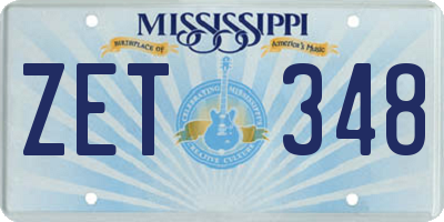 MS license plate ZET348