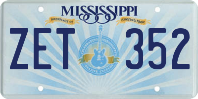 MS license plate ZET352