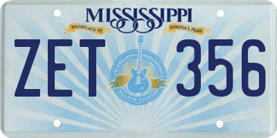 MS license plate ZET356