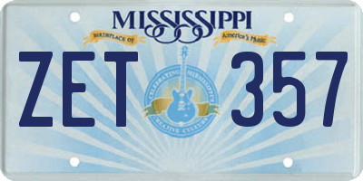 MS license plate ZET357