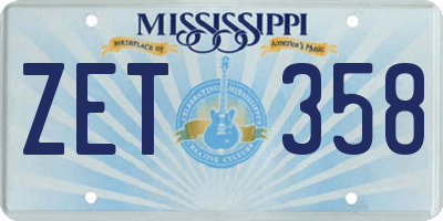 MS license plate ZET358