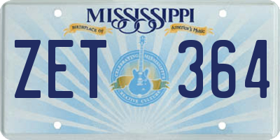 MS license plate ZET364