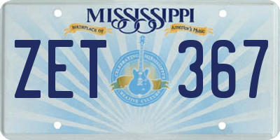 MS license plate ZET367