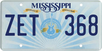 MS license plate ZET368