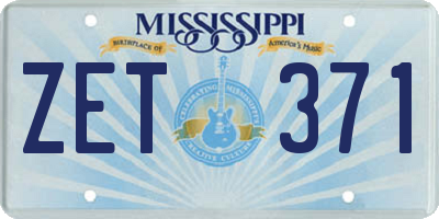 MS license plate ZET371