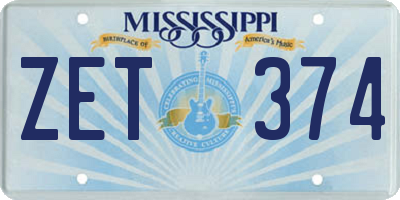 MS license plate ZET374