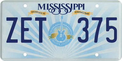 MS license plate ZET375