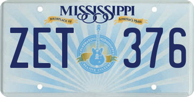 MS license plate ZET376