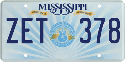 MS license plate ZET378