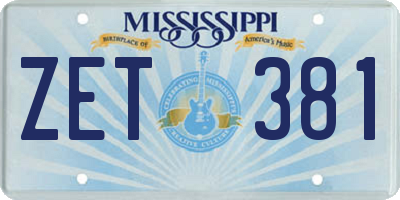 MS license plate ZET381