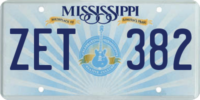 MS license plate ZET382