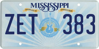 MS license plate ZET383