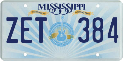MS license plate ZET384