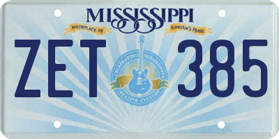 MS license plate ZET385