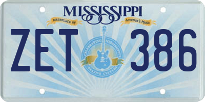 MS license plate ZET386