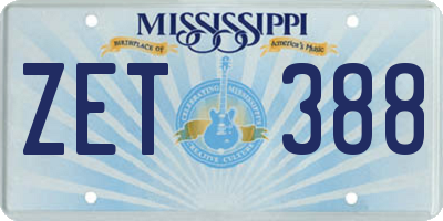MS license plate ZET388