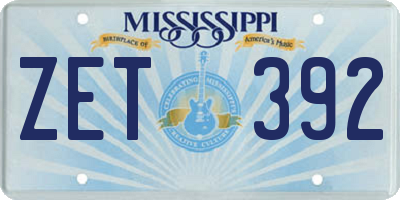 MS license plate ZET392