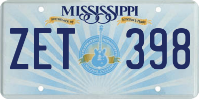 MS license plate ZET398