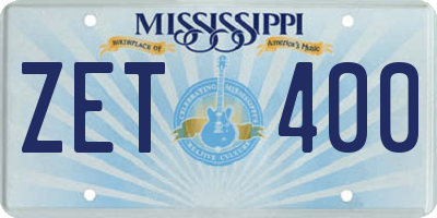 MS license plate ZET400