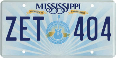 MS license plate ZET404