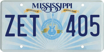 MS license plate ZET405