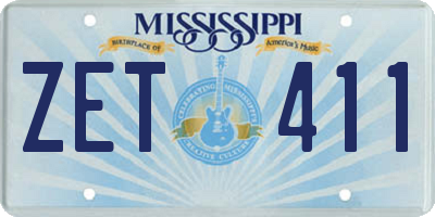 MS license plate ZET411