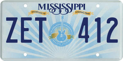 MS license plate ZET412