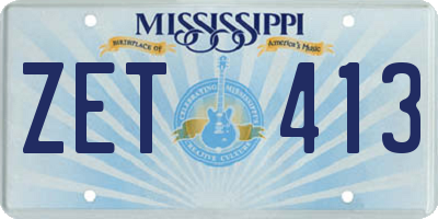 MS license plate ZET413
