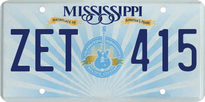 MS license plate ZET415