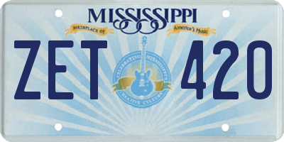MS license plate ZET420
