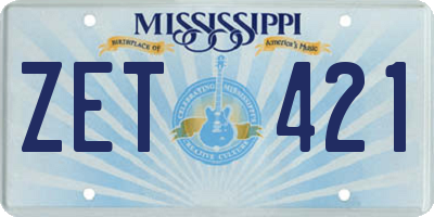 MS license plate ZET421