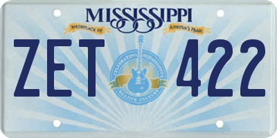 MS license plate ZET422
