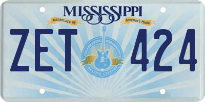 MS license plate ZET424