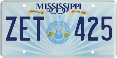 MS license plate ZET425