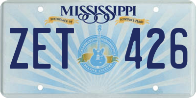 MS license plate ZET426
