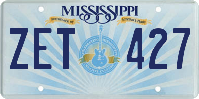 MS license plate ZET427
