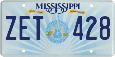 MS license plate ZET428