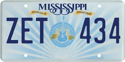 MS license plate ZET434