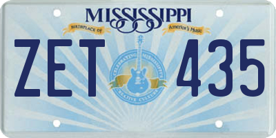 MS license plate ZET435