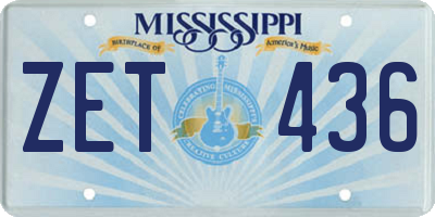 MS license plate ZET436