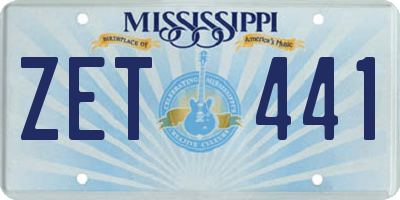 MS license plate ZET441